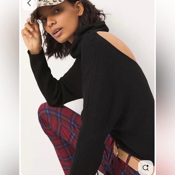 Anthropologie Sweaters - Anthropologie Maeve Ricki Merino Wool Black Turtleneck Sweater Women’s Small